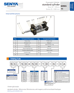 SC loạt tác động kép Xi lanh khí nén tiêu chuẩn khí nén xi lanh đột quỵ 1000mm Piston loại xi lanh khí nén - Product Image 4