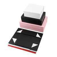 Caja de Regalo Magnética Plegable Negra, Cartón Rígido de Lujo con Laminado Mate, Impresión de Logotipo Grande Personalizada para Empaque de Regalos