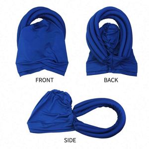 New Style Fashion Pre-tied Turban Five <b>Braid</b> <b>Accessories</b> African Women Outdoor Solid Color Custom Brand Polyester Stretchy - Product Image 4