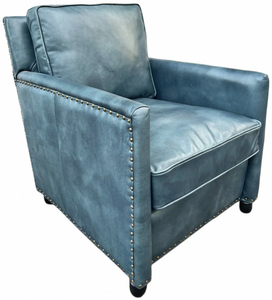 Fauteuil en bois avec revêtement en cuir, structure robuste, coussin confortable, style classique élégant, chaise de salon - Product Image 3