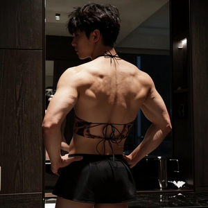 ชุดชั้นในชายลายเสือดาวแบบเซ็กซี่สำหรับฤดูร้อน พร้อมกระโปรงตาข่ายระบายอากาศสำหรับการแต่งกายข้ามเพศ - Product Image 4