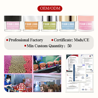 Poudre Acrylique IPHF Nail Butter Transparente Cristalline, Kit de Poudre Acrylique Rose Couverture Blanche pour Extensions et Sculpture d'Ongles