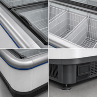 Congelador Combinado de Gran Capacidad para Hipermercados, con Puertas Corredizas de Vidrio de Doble Cara, Congelación Rápida, Exhibición para Hipermercados