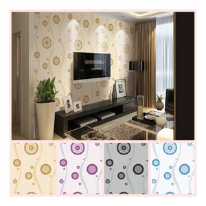 Nuevo papel pintado de la decoración del hogar del pvc de los diseños 3d, papel pintado colorido interior rueda <span class=keywords><strong>en</strong></span> la acción - Product Image 3