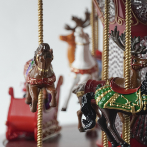 <span class=keywords><strong>Carrusel</strong></span> Navideño Musical Grande y Luminoso, Decoraciones Festivas de Estilo Europeo, <span class=keywords><strong>Carrusel</strong></span> Giratorio Iluminado con Figuras Navideñas de Juguete - Product Image 4