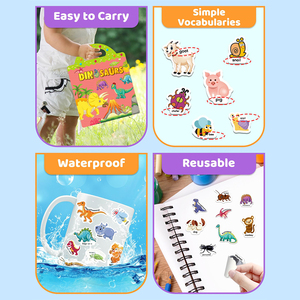 Livres d'autocollants réutilisables personnalisés pour enfants 3 ensembles de livres d'autocollants autocollants étanches pour adolescents filles garçons - Product Image 5