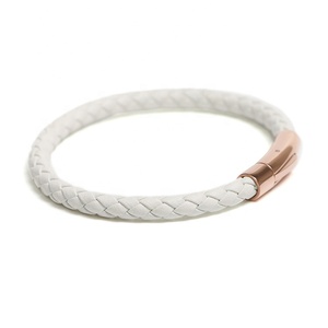 Trang Sức Dây Da Dệt Họa Tiết Sóng Nước Vòng Tay Da Thật Vòng Tay Da Dệt Có Khóa Từ Bằng Thép Không Gỉ - Product Image 2