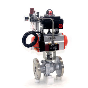 Válvula de Bola Neumática Q641H con Brida de Acero Inoxidable 304 y Acero Fundido 316 para Operación con Agua a Temperatura Normal - Product Image 2
