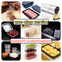 Boîte à gâteau en PET de qualité alimentaire moulée sur mesure avec couvercle transparent, emballage jetable gaufré pour tranches de fromage, snacks et desserts