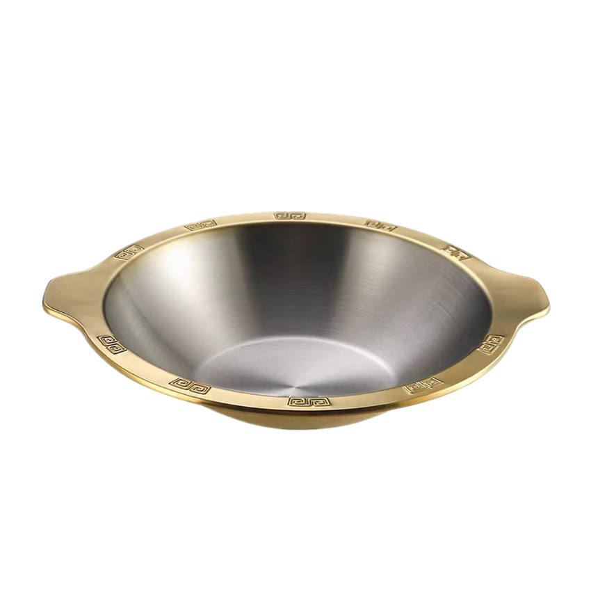 38cm half gold clear soup pot