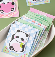 Ensemble cadeau de notes autocollantes sur le thème Panda-6 feuilles de mémo d'animaux de styles, cadeaux d'anniversaire/de Noël parfaits