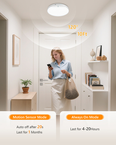 6W/8W Rechargeable <strong>Ceiling</strong> <strong>Light</strong>, 5000mAh <strong>Battery</strong>, Motion Sensor &amp; Remote Control, Dimmable for Bedroom,Corridor Indoor Use - Product Image 4