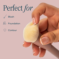 Pinceau de maquillage synthétique végétalien de qualité supérieure - NATURE BROWN NB-9903 - Pinceau professionnel individuel pour le visage, le fond de teint et le correcteur