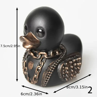 Ensemble de canards en caoutchouc peints à la main en polyrésine de style gothique personnalisé Figurines artistiques pour la décoration de la maison