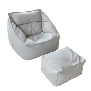 Sacco di fagioli sedia con pouf comodo grande divano pigro sacco sedie in pelle di schiuma Beanbag sedia soggiorno, camera da letto