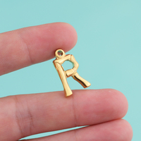 Acier inoxydable 26Pcs Lettre Alphabet Breloques A-Z Initial Alphabétique Pendentifs pour Nom Collier Bracelet Porte-clés Fabrication de Bijoux