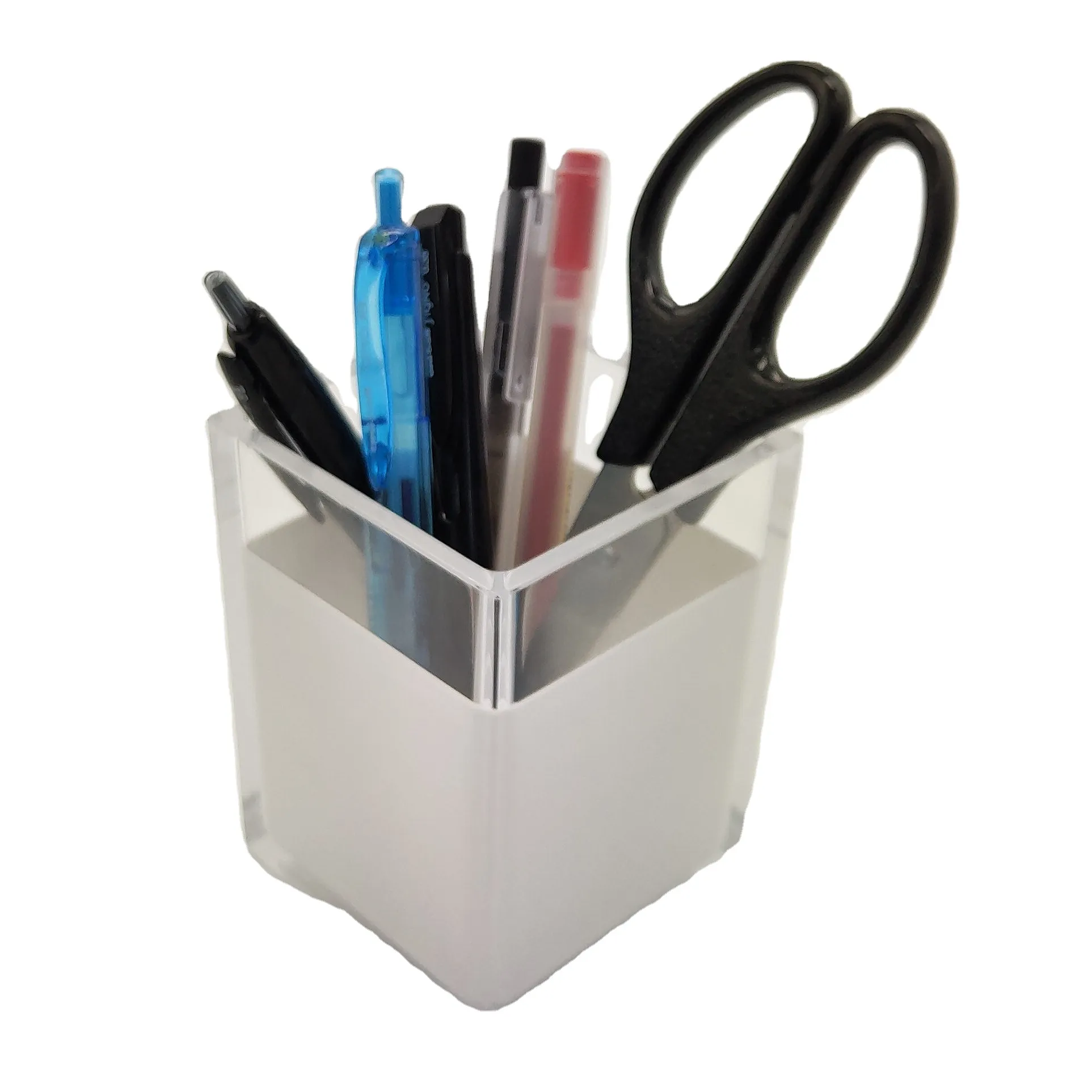 בחירה כיף צבע פלסטיק עיפרון מחזיק עבור שולחן העבודה אקריליק עט מחזיק