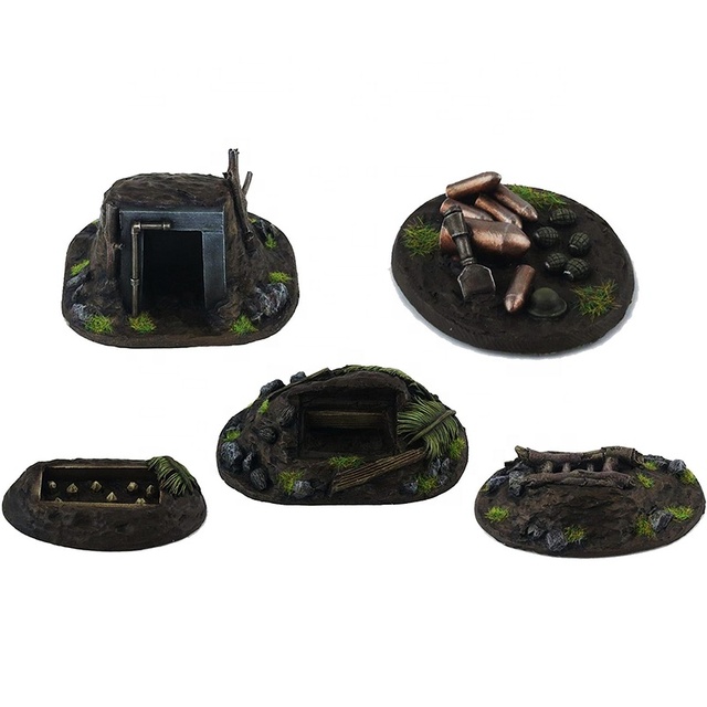 Wholesale Custom Tabletop Wargaming Scenery Miniature Statue 3D Resin Jungle Concealed Defense Position Model Figurine