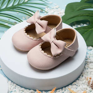 Chaussures Bébé Fille Personnalisables avec Logo, Nœud Papillon, en Cuir PU, Semelle PVC, Style Mary Jane, Chaussures de Cérémonie et de Berceau - Product Image 2
