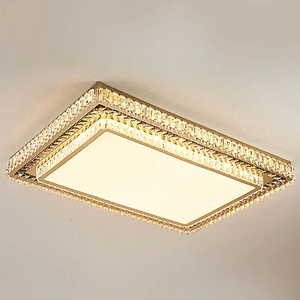 Gran oferta, luz de techo, sala de estar, Villa, grande, Rectangular, lujo, dorado, moderno, lámparas de techo de cristal - Product Image 6