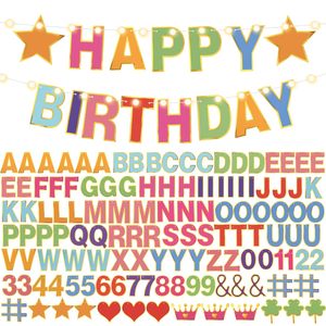 <span class=keywords><strong>Personnalisable</strong></span> Joyeux <span class=keywords><strong>Anniversaire</strong></span> Bannière Fournitures Faire Votre Propre Bannière Inclure Lettres Chiffres Symbole Corde pour Baby Shower Party Decor - Product Image 1