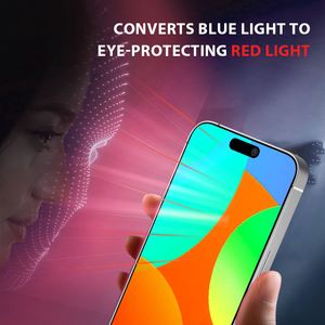 Eye Protection Anti spy <strong>Privacy</strong> 9H Tempered Glass Red Light Screen Protector Film <strong>Filter</strong> for iPhone 13 14 15 16 17 Pro Max Plus - Product Image 3