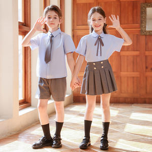 Primary <strong>School</strong> Summer Uniform <strong>Short</strong> Sleeve Set with Navy <strong>Shorts</strong> for Boys and Navy Skirt for Girls - Product Image 4