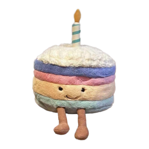Nuovo Peluche Torta di Compleanno Arcobaleno 2025 con Imbottitura in Cotone PP, Super Morbido, Antistress, Regalo di Compleanno - Product Image 1