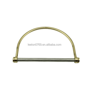 <span class=keywords><strong>Accessori</strong></span> per borsa di scorta di buona qualità con manico in pelle di metallo dorato lucido - Product Image 3