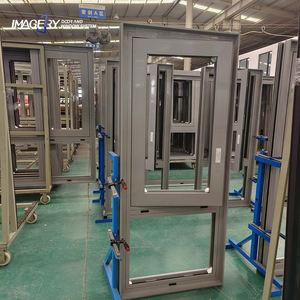 Fenêtre à battant en aluminium à rupture <span class=keywords><strong>de</strong></span> pont thermique insonorisée en verre trempé triple série 8018 moderne pour usage domestique - Product Image 1