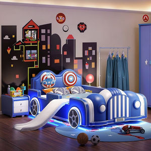 Barandilla de Cama Individual de Madera Maciza con Diseño de Auto de Dibujos Animados, Cómoda y Moderna, <span class=keywords><strong>para</strong></span> Dormitorio de <span class=keywords><strong>Estudiantes</strong></span>, Hotel, Habitación de Niños, Sala de Estar - Product Image 6