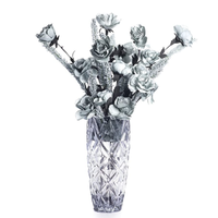 Vases en verre cylindriques élégants et transparents personnalisés pour la décoration, vente en gros d'articles ménagers bon marché