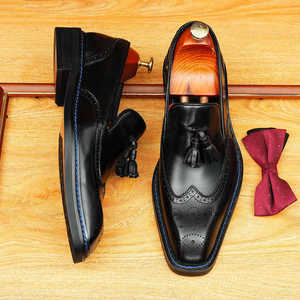 Zapatos Formales de Negocios Casuales de Cuero Genuino para Hombre, Estilo Moderno, Completos con Zapatos de Cuero para Usar en Conjunto - Product Image 5