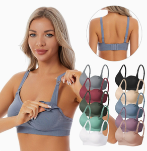 Sujetador de <span class=keywords><strong>lactancia</strong></span> para mujer, talla grande, delgado, liso, para uso diario, sin aros, transpirable, sin costuras, para dormir - Product Image 4