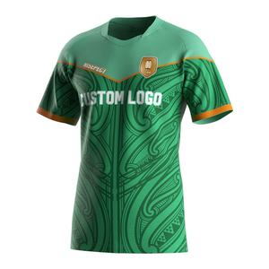 Camiseta Deportiva Sublimada al por Mayor, de Secado Rápido, con Cuello en V, para Hombre, Camiseta Deportiva con Rayas, Camiseta de Rugby, Algodón y Poliéster - Product Image 1