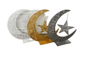 Star With Led <b>Battery</b> Operated Fairy <b>Lights</b> Ramadan Eid Wooden <b>Light</b> up Crescent Moon - Product Image 3