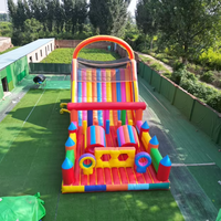 NOVA Nouveau toboggan gonflable d'extérieur pour enfants et adultes, grand toboggan avec obstacles, trampoline, PVC de qualité commerciale, pour événements commerciaux