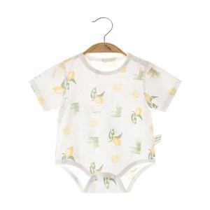 Vente en gros de barboteuses personnalisées pour bébés, vêtements d'été à manches courtes pour bébés, vêtements en coton imprimé naturel pour garçons et filles, vêtements pour bébés - Product Image 5