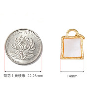 Breloques en laiton plaqué or 14 carats incrustées de nacre et de turquoise pour la fabrication de colliers et bijoux DIY, vente en gros, personnalisables