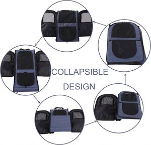 Muestra gratuita de transportín plegable para gatos/perros/mascotas, transportín de viaje para gatos grandes/perros pequeños con correa para el hombro - Product Image 3