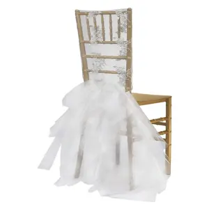 Cheap New Style ruffle flower Wedding Chair Sashes