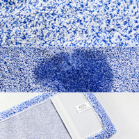 Serpillière industrielle personnalisée tête de serpillière humide et sèche lavable en machine vadrouille universelle de nettoyage de poche en peluche blanche bleue