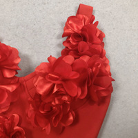 Robe de bal sirène de luxe personnalisée, ornée de fleurs 3D, asymétrique à une épaule, taille naturelle, rouge, longue, élégante et romantique, pour soirée formelle