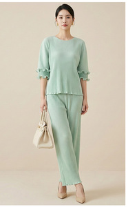 Conjunto Plisado de Moda para Mujer, Novedad 2026, Venta Caliente, Elegante y Casual, Dos Piezas con Volantes, Estampado Floral, Largo hasta el Tobillo - Product Image 5