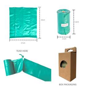 Sacs à déjections canines biodégradables, compostables, solubles dans l'eau et jetables dans les toilettes - Product Image 2