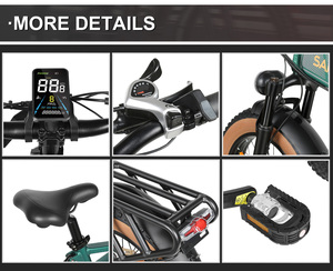 Bicicleta eléctrica de montaña SAMEBIKE de alta gama con suspensión completa, neumáticos gruesos para todo terreno, plegable de 20 pulgadas. - Product Image 2