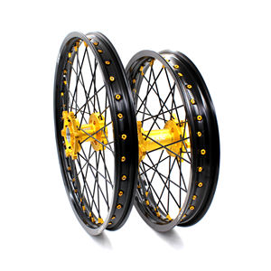 Jeu de jantes en alliage KKE Motocross Dirt Bike pour <span class=keywords><strong>Yamaha</strong></span> YZ125 YZ250 1999-2024 YZ250F YZ450F WR250F WR450F 2024 Moyeu doré - Product Image 3
