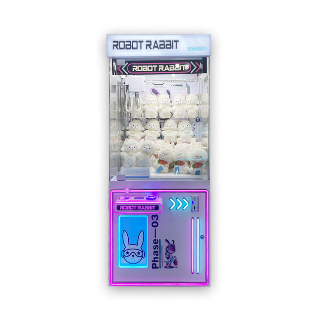 Commercial COSMIC RABBIT 3 Claw Machine Bill Acceptor Metal Acrylic Adjustable Win Rate UL Plush Toy Catcher DIY Crane Machine