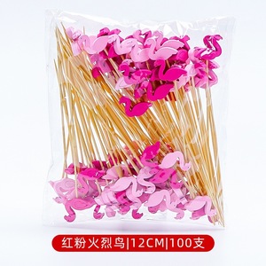 Disposable Fruit Skewers 12Cm Bamboo Creative Cocktail Party Decor Art Toothpicks For Kids KTV Fruit Forks - Product Image 3