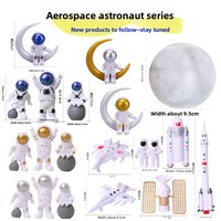 Ensemble de 7 pièces aérospatiales Série Ciel Étoilé Astronaute, Veilleuse Spatiale, Décoration de Bureau, Décoration de Gâteau, Ornements